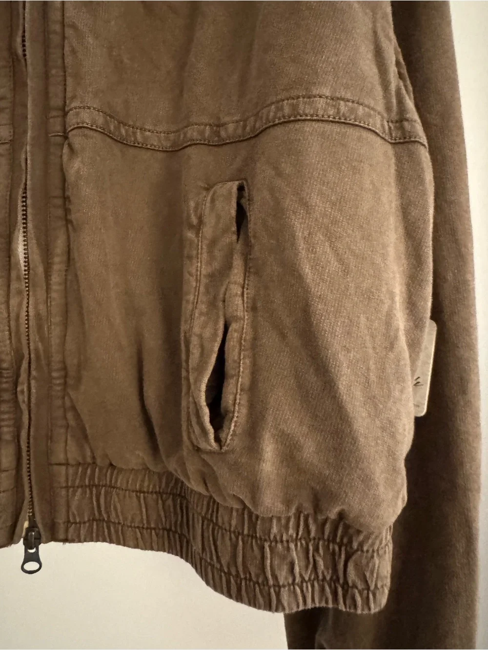 Free People Women’s Style Olive Green Zip Bomber Jacket
